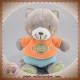 TEX SOS DOUDOU CHAT GRIS BOULE BLEU TSHIRT ORANGE BE BRAVE