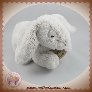 HISTOIRE D'OURS SOS DOUDOU LAPIN BLANC CHINE MARRON ALLONGE