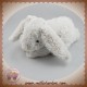 HISTOIRE D'OURS SOS DOUDOU LAPIN BLANC CHINE MARRON ALLONGE