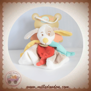 BABYNAT BABY NAT SOS DOUDOU CHIEN PLAT DIABLOTIN TAUPE COLERETTE VERT ROUGE