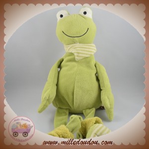 RAYNAUD LES PETITES MARIE SOS DOUDOU GRENOUILLE VERTE JAMBIERES FOULARD 50 cm