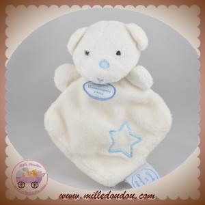 DOUDOU ET COMPAGNIE SOS OURS PLAT BLANC ETOILE BLEU