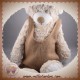 RAYNAUD LES PETITES MARIE SOS DOUDOU OURS ECRU SALOPETTE MARRON KAKI
