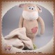 LA GALLERIA SOS DOUDOU GIRAFE BEIGE MOUCHOIR VICHY ROUGE