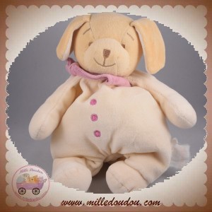 BENGY SOS DOUDOU CHIEN BEIGE CORPS ECRU FOULARD VIOLET