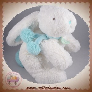 DOUDOU ET COMPAGNIE LAPIN POMPON VERT AMANDE ALLONGE BLANC DC2687 30 CM