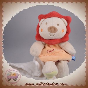 SUCRE D'ORGE SOS DOUDOU LION BEIGE CORPS ORANGE MOUCHOIR