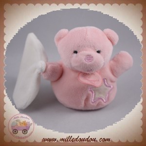 DOUDOU ET COMPAGNIE SOS OURS ROSE FLUORESCENT ETOILE MOUCHOIR DC2321