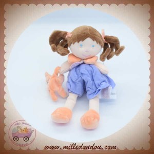 DOUDOU ET COMPAGNIE DEMOISELLES POUPEE GRAFFITIS VIOLET OURS ORANGE DC2550