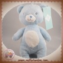 TEX SOS DOUDOU OURS BLEU ROND BLANC