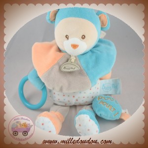 BABYNAT BABY NAT SOS DOUDOU OURS BLEU ORANGE ETOILE POUET POUET CAPUCIN