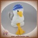 H&M H ET M SOS DOUDOU PELUCHE CANARD PECHEUR BLANC BONNET BLEU