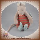 MOULIN ROTY SOS DOUDOU SOURIS OURS BEIGE HOCHET RAYE ROUGE BISCOTTE POMPON