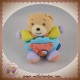 KALOO SOS DOUDOU OURS BEIGE BOULE BLEU COCCINELLE PETIT