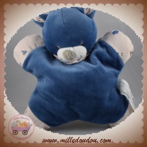 BOUT'CHOU MONOPRIX SOS DOUDOU OURS QUASI PLAT BLEU BANDANA BLEU HOCHET