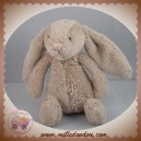 JELLYCAT SOS DOUDOU LAPIN BEIGE GRIS QUEUE RONDE BLANCHE 20 cm