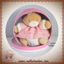 KALOO SOS DOUDOU OURS BEIGE PETITE ROSE ROBE FLEUR