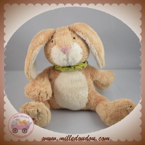 SIGIKID SOS DOUDOU LAPIN BEIGE BLANC FOULARD VERT FLEUR