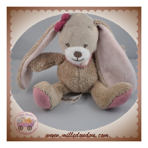 NATTOU SOS DOUDOU LAPIN NINA BEIGE FOULARD ROSE - Boutique pour