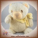 KMB SOS DOUDOU OURS ECRU FOULARD JAUNE KIMBALOO