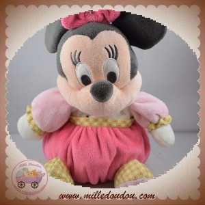 FAMOSA DISNEY SOS DOUDOU MINNIE SOURIS ROSE OISEAU COEUR 20 CM