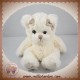 BUKOWSKI SWEDEN SOS DOUDOU OURS BLANC NOEUD TISSU MARRON 17 CM