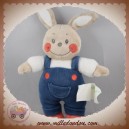 KIMBALOO SOS DOUDOU LAPIN SALOPETTE BLEU PIEDS ROUGE BRIOCHE