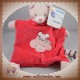 MOTS D'ENFANTS SOS DOUDOU CHAT PLAT ROSE FUSHIA NUAGE SOURIS