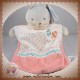 MOTS D'ENFANTS SOS DOUDOU LAPIN PLAT GRIS ROSE INDIEN