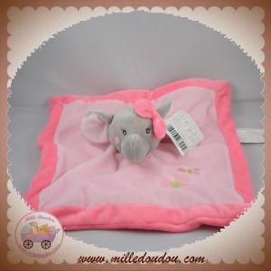 KIMBALOO SOS DOUDOU ELEPHANT GRIS PLAT ROSE FLEURS