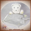 SIMBA NICOTOY SOS DOUDOU OURS BLANC MOUCHOIR GRIS ETOILES FLUORESCENT