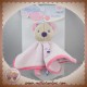 SUCRE D'ORGE SOS DOUDOU OURS PLAT VELOURS ROSE