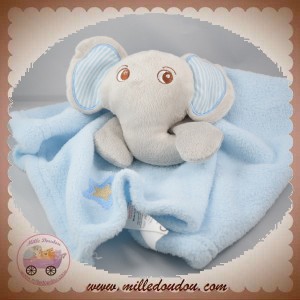 TOMKIDS SOS DOUDOU ELEPHANT GRIS PLAT BLEU TOM & KIDDY