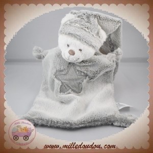 NICOTOY SOS DOUDOU OURS BLANC PLAT GRIS CHINE ETOILE