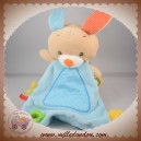 MINITOYS SOS DOUDOU LAPIN BEIGE PLAT BLEU ANNEAU DENTITION MINIMI