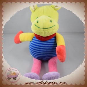 PLAYKIDS CMI DOUDOU HIPPOPOTAME VERT RAYE BLEU CMI