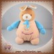 NOUNOURS SOS DOUDOU LAPIN BEIGE BOULE SAUMON BLEU 20 CM