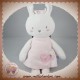 SUCRE D'ORGE SOS DOUDOU LAPIN BLANC ROBE ROSE COEUR