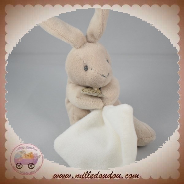 JACADI SOS DOUDOU LAPIN GRIS MOUCHOIR BLANC