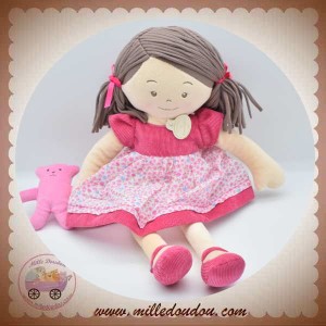 SOS DOUDOU ET COMPAGNIE POUPEE FILLE LES DEMOISELLES ROSE CHICS DC2518 ROBE FLEURS