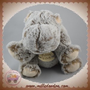 HISTOIRE D'OURS SOS DOUDOU HIPPOPOTAME CHINE BLANC MARRON HO2034