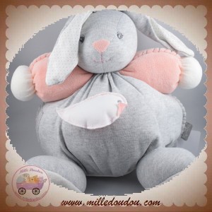 KALOO SOS DOUDOU LAPIN GRIS BOULE TISSU ZEN ROSE OISEAU