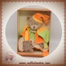 SOS DOUDOU ET COMPAGNIE OURS MELIS DC2646 PLAT VERT ORANGE