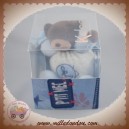 KALOO SOS DOUDOU OURS DENIM BOULE BLEU GRIS ATTACHE TETINE