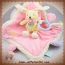 BABYNAT BABY NAT SOS DOUDOU LAPIN JAUNE MOUCHOIR PLAT ROSE EVEIL SUPER DOUDOU