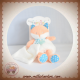 BABYNAT BABY NAT SOS DOUDOU RENARD ORANGE BLANC A POIL MOUCHOIR POUPI