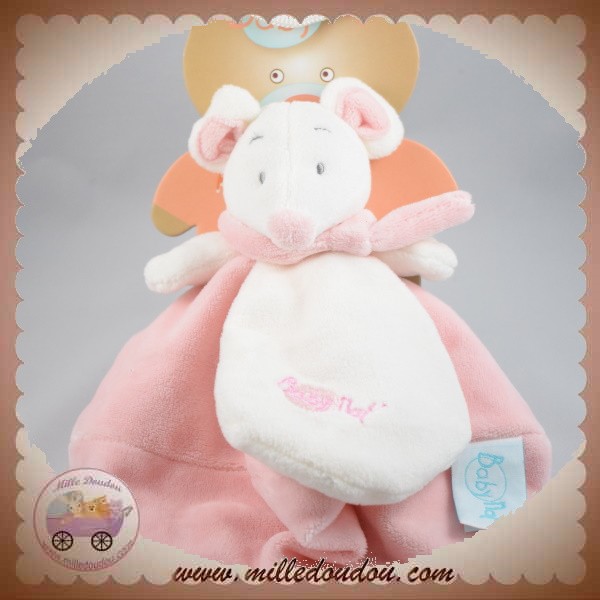 Doudou plat pétales Minnie blanc rose mouton DISNEY BABY