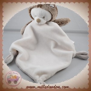 TEX SOS DOUDOU OURS POIL CHINE MARRON PLAT BLANC