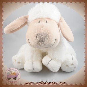 NICOTOY SOS DOUDOU MOUTON BLANC BEIGE ETOILES