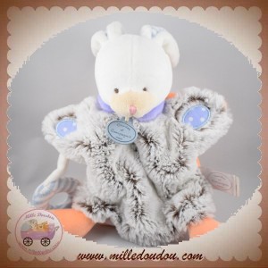 DOUDOU ET COMPAGNIE SOS LAPIN MARIONNETTE CHINE MARRON ORANGE ROND CHOUPI